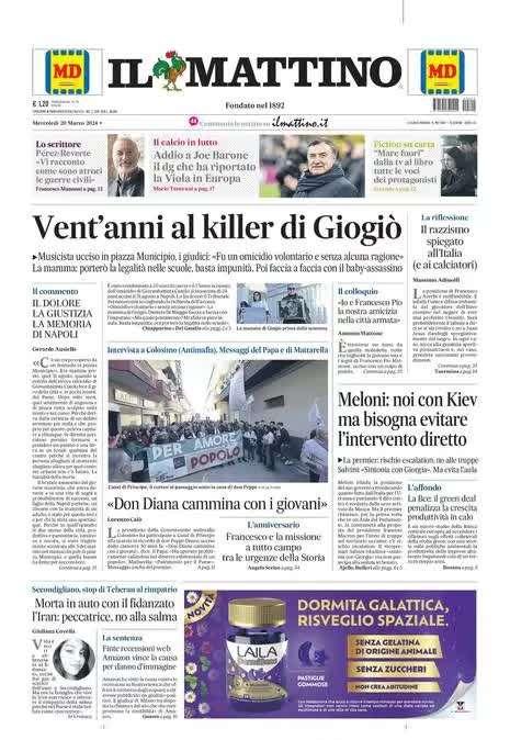 PRIMA PAGINA - IlMattino: "Addio a Joe Barone, ha riportato la Fiorentina in Europa"
