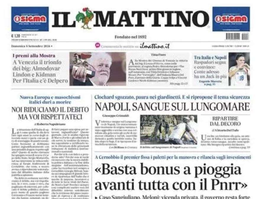 Il Mattino: "Raspadori segna e convince: Conte ora ha un Jack in più"