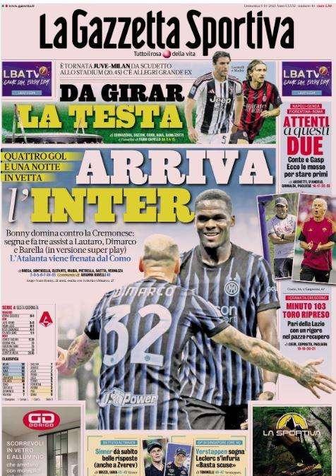 La Gazzetta dello Sport: "Attenti a questi due! Conte e Gasp, le mosse per stare primi"