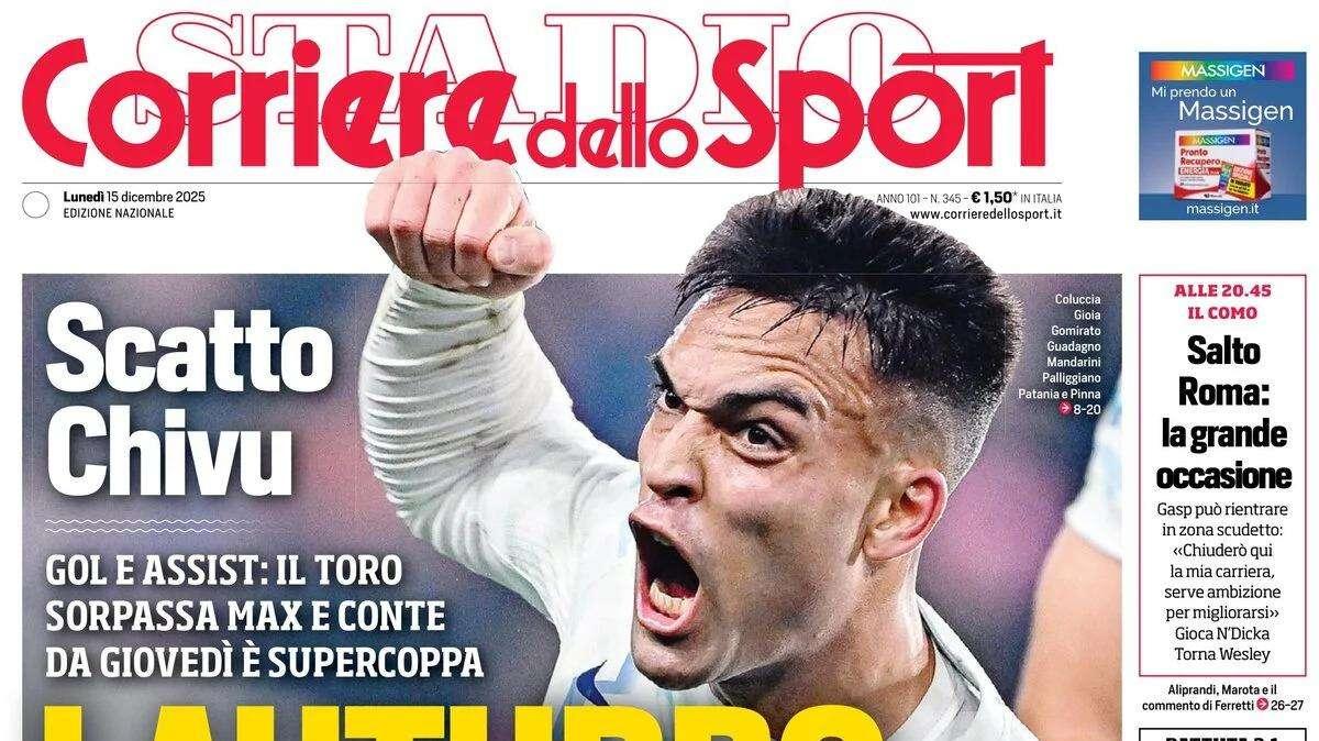 Corriere dello Sport sul primato dell'Inter: "Lauturbo"