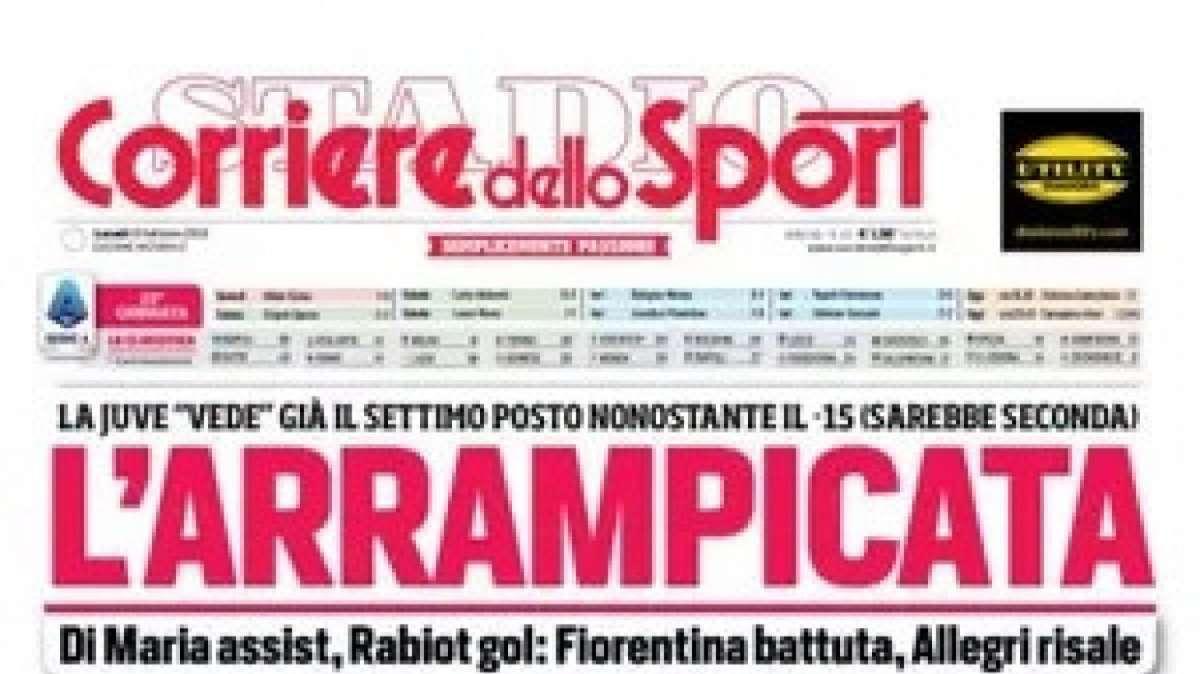 PRIMA PAGINA - Corriere dello Sport apre con la Juve: spazio ridotto al Napoli