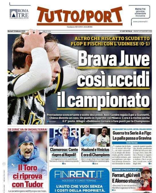 PRIMA PAGINA - Tuttosport: "Clamoroso: Conte riapre al Napoli!"