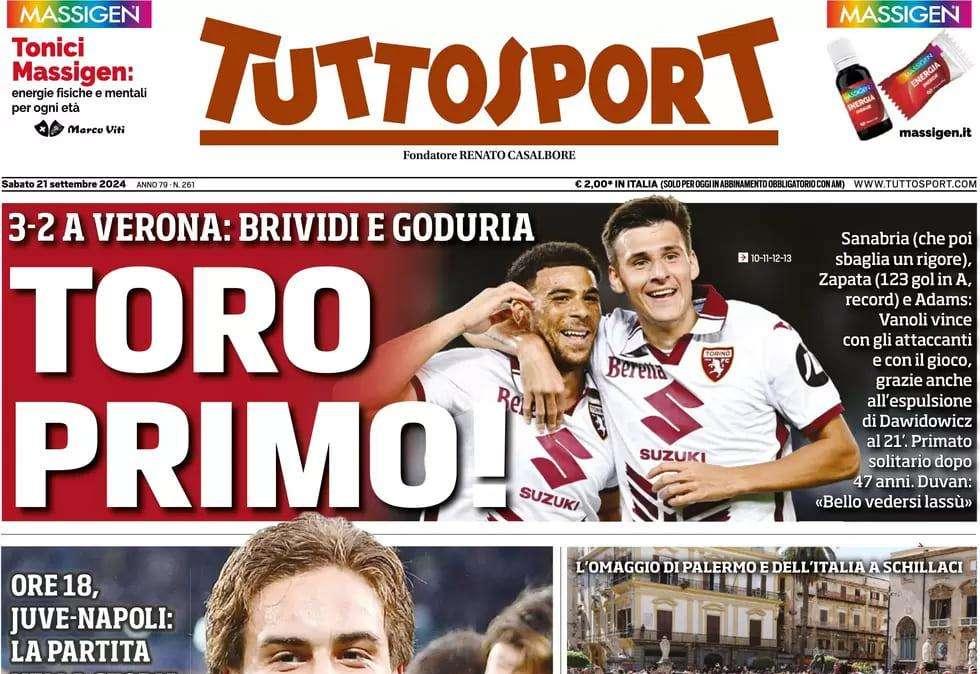 Tuttosport: "Yildiz, esame da diez: Juve-Napoli è la storia dei numeri 10"