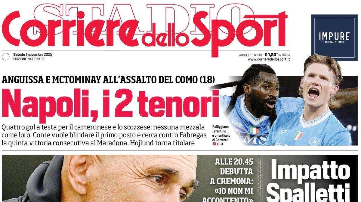 Corriere dello Sport: "Napoli, i 2 tenori"