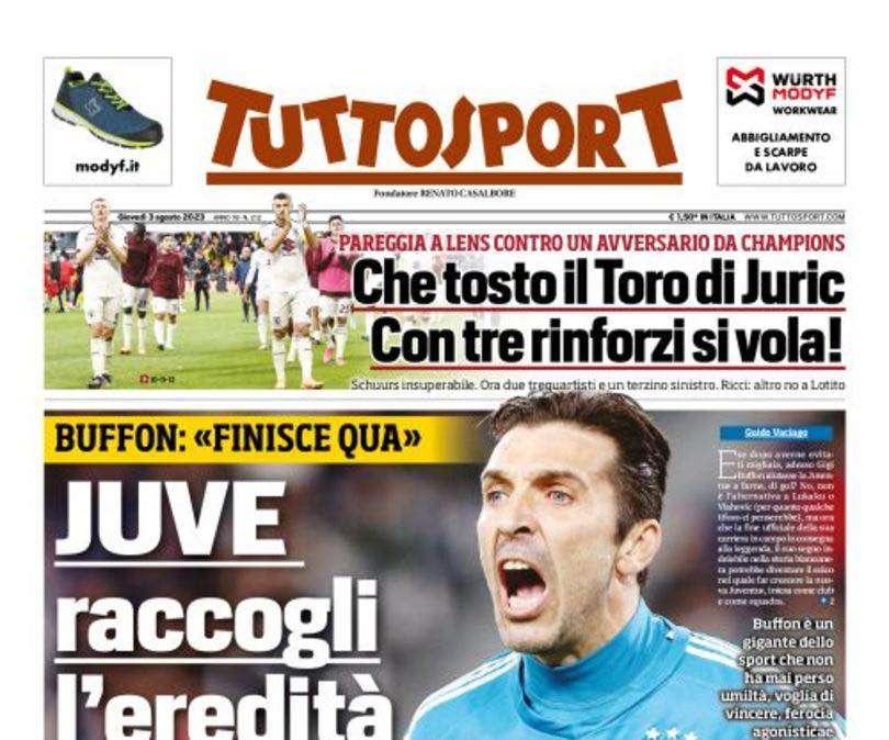 PRIMA PAGINA - Tuttosport: "Juve raccogli l'eredità di Gigi"