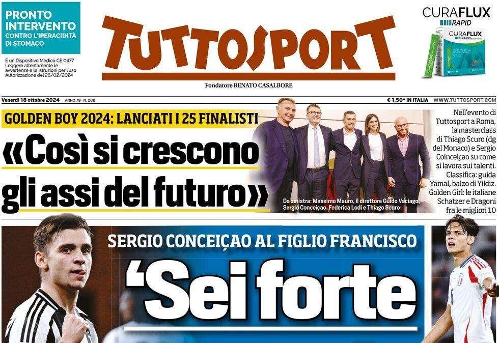 Tuttosport: "Sei forte ma resta umile"