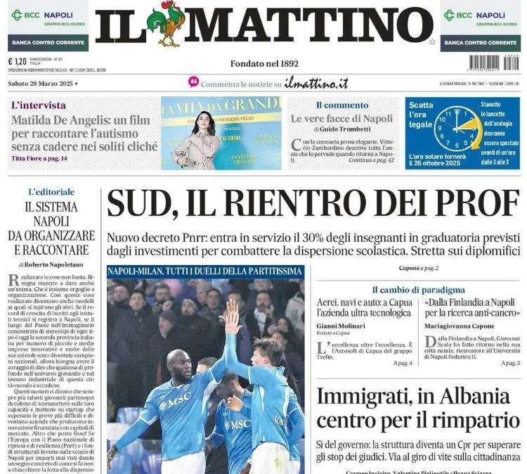 Il Mattino: "La grande sfida del Maradona"
