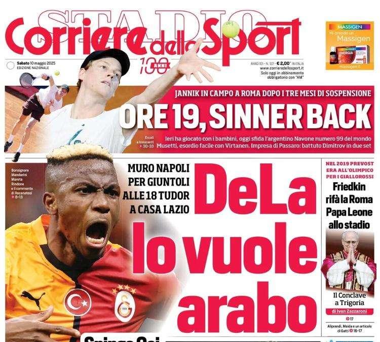 Corriere dello Sport su Osimhen-Juventus: "Muro Napoli: DeLa lo vuole arabo"