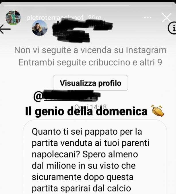 "Ti sei venduto ai tuoi parenti napolecani", Terracciano attaccato sui social