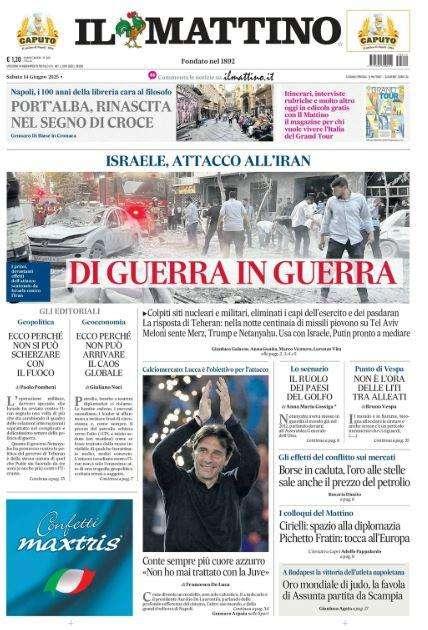 Il Mattino titola: "Conte sempre più cuore azzurro"