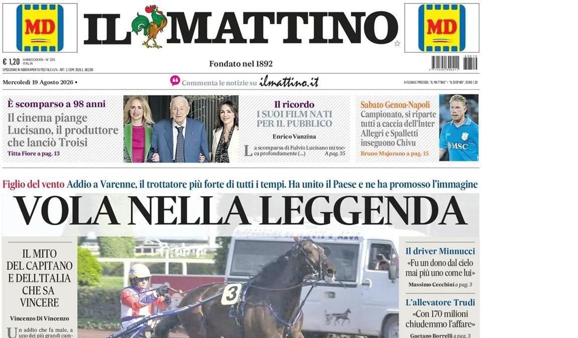 Riparte la Serie A, Il Mattino: "Tutti a caccia dell’Inter. Allegri e Spalletti inseguono Chivu”