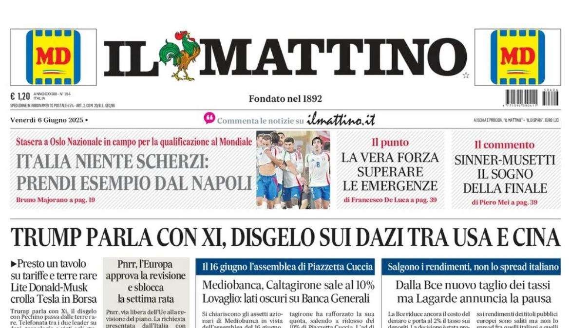 Il Mattino: “Italia, niente scherzi: prendi esempio dal Napoli”