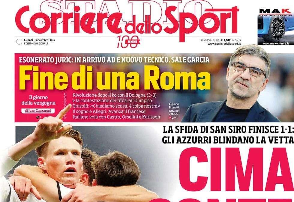 Corriere dello Sport: "Cima Conte. Il Napoli ferma l'Inter e Antonio attacca il Var"