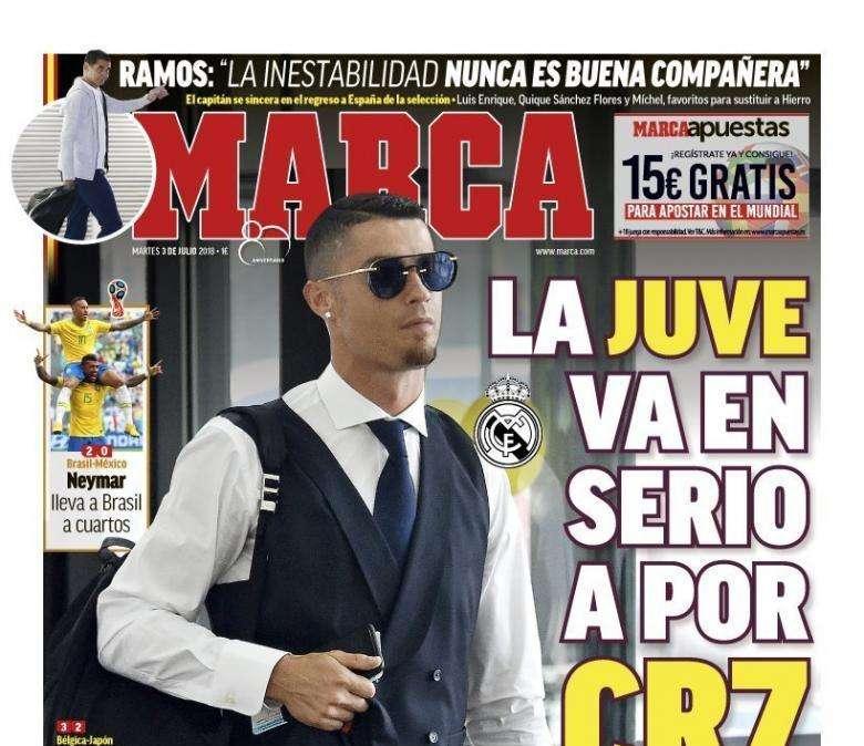 FOTO - Marca apre: "La Juve fa sul serio per Cr7! Avviati i contatti, affare da 120 mln"