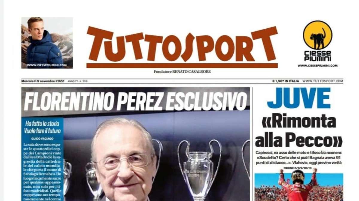 PRIMA PAGINA - Tuttosport: "Napoli 10 e lode. Milan stop e -8"