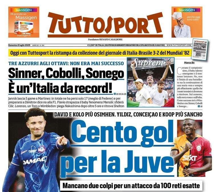 Tuttosport: "David e Kolo più Osimhen, cento gol per la Juve"