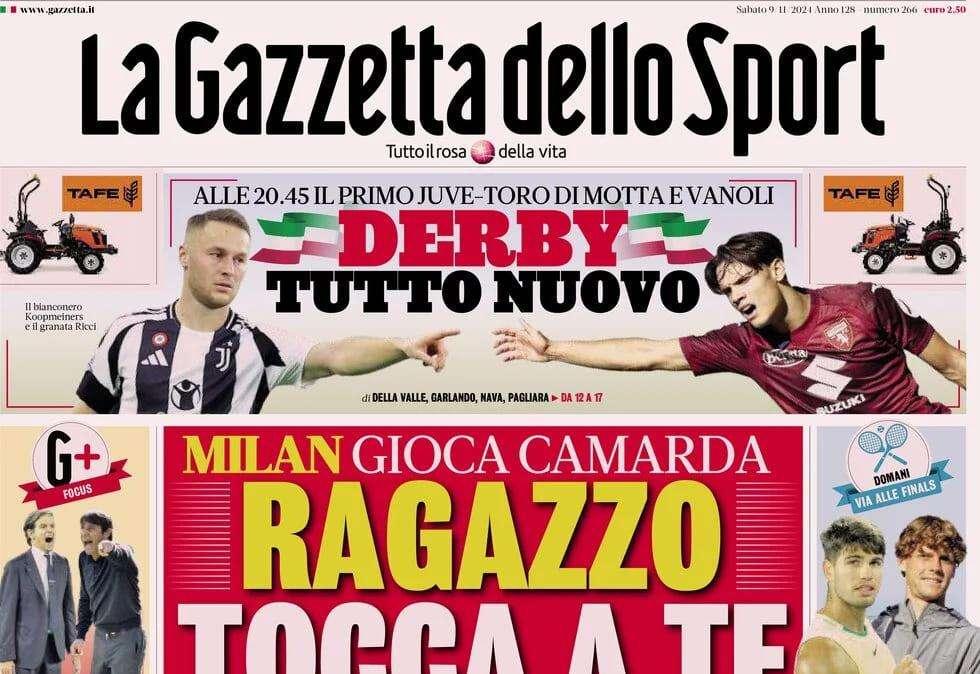 Gazzetta dello Sport su Camarda: "Ragazzo, tocca a te"