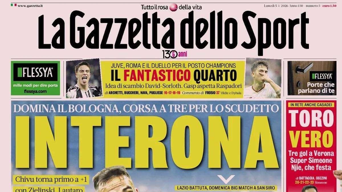 Gazzetta dello Sport: “Rullo Napoli, Conte si esalta: eccezionali”
