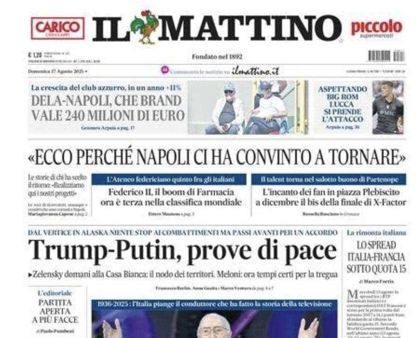Il Mattino: "Aspettando Big Rom, Lucca si prende l'attacco"