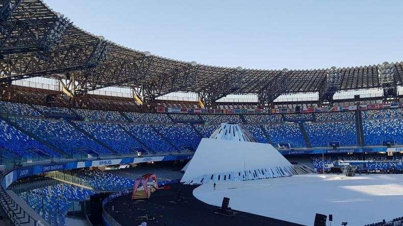 FOTO TN - Vulcano tridimensionale al San Paolo: si illuminerà per la cerimonia Universiadi