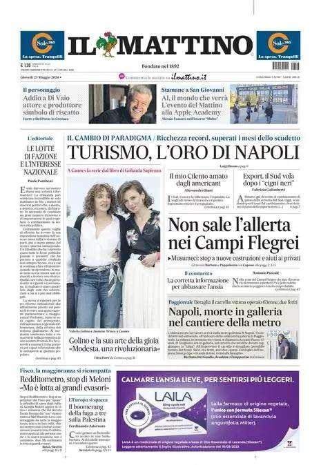 Il Mattino: "Non sale l'allerta nei Campi Flegrei" 