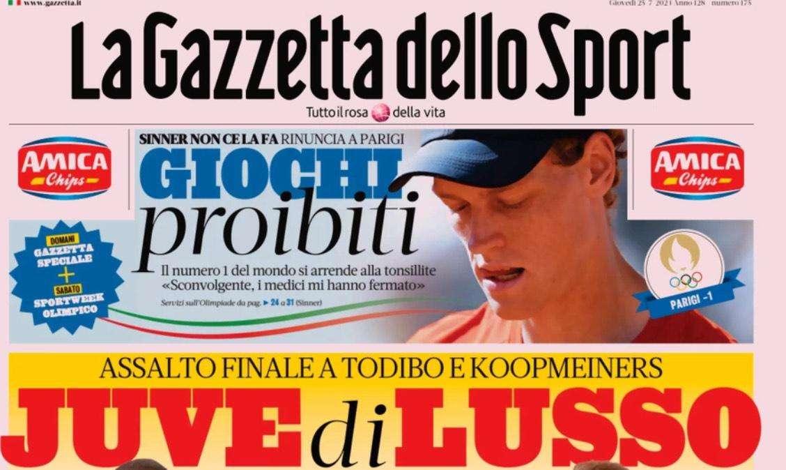 Gazzetta: "Juve di lusso, assalto a Todibo e Koopmeiners"