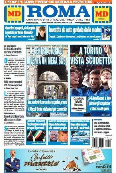 PRIMA PAGINA - Il Roma: "A Torino vista scudetto"