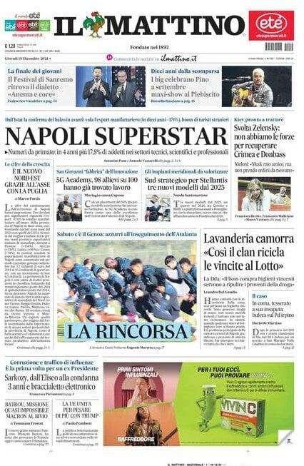 Il Mattino: "La rincorsa"