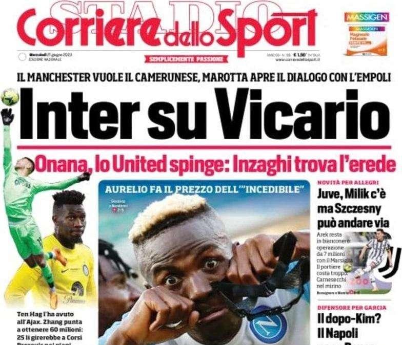 PRIMA PAGINA - CdS: "Aurelio fa il prezzo dell''incedibile'. Osi: 150 milioni!"
