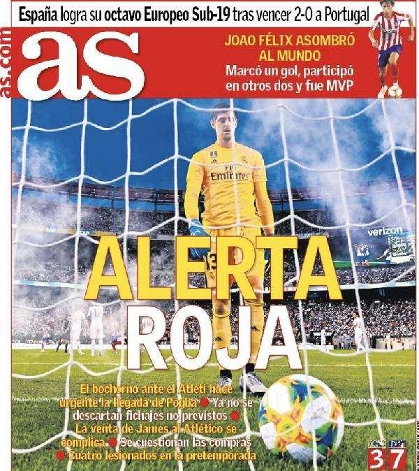 PRIMA PAGINA - L'annuncio di AS: "Si complica la cessione di James all'Atletico!" 