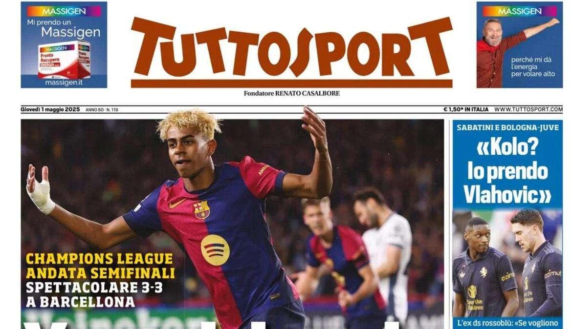 Tuttosport: "Yamal da urlo. L'Inter anche"