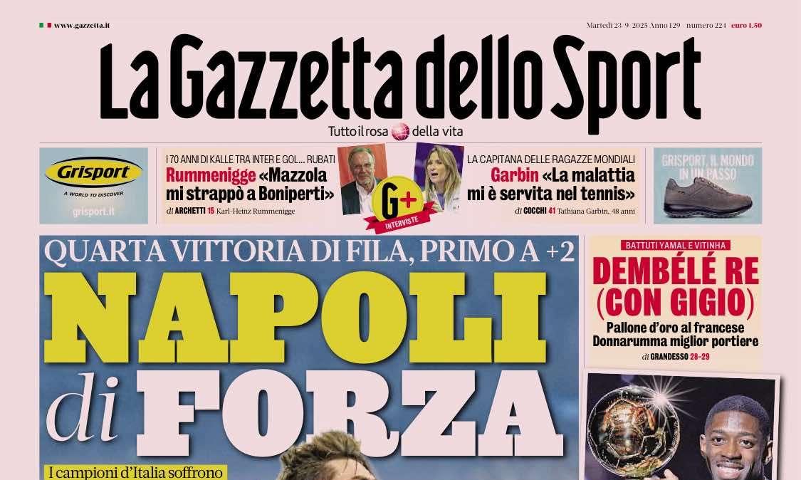 La Gazzetta dello Sport: "Napoli di forza"