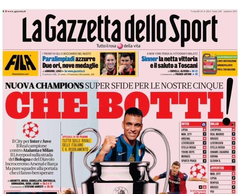 Gazzetta dello Sport: "Nuova Champions, che botti"