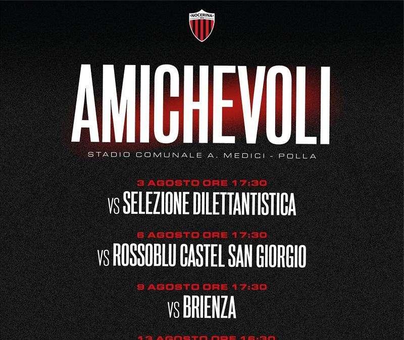 NOCERINA: il programma delle amichevoli