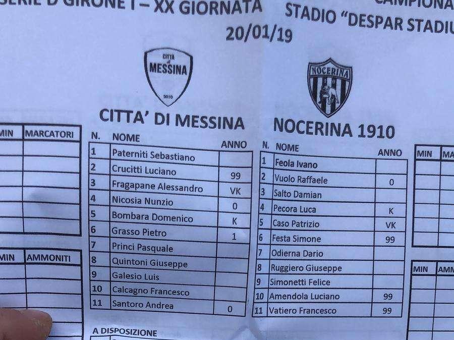 LIVE CITTA' DI MESSINA-NOCERINA 0-1: vittoria pesantissima in chiave salvezza