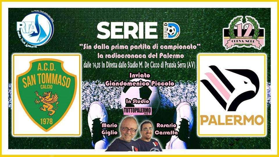 San Tommaso-Palermo, segui la gara su Radio Tivù Azzurra con TuttoPalermo.net