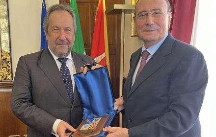 Palazzo d'Orléans, Schifani riceve il nuovo prefetto di Palermo Mariani