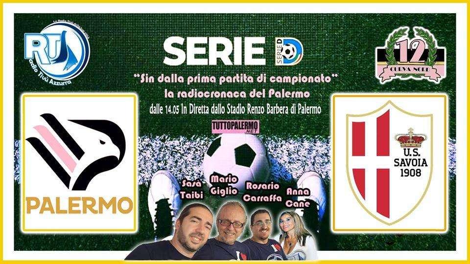 Palermo-Savoia, segui la gara con TuttoPalermo.net su Radio Tivù Azzurra