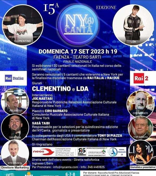 Spettacolo, domenica a Faenza la finale nazionale di NYCanta