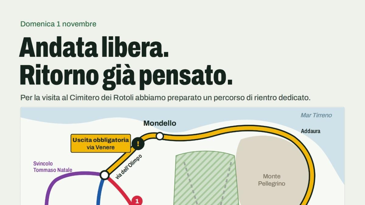 Palermo, modifiche alla viabilità per “La Domenica Favorita” e Commemorazione dei Defunti