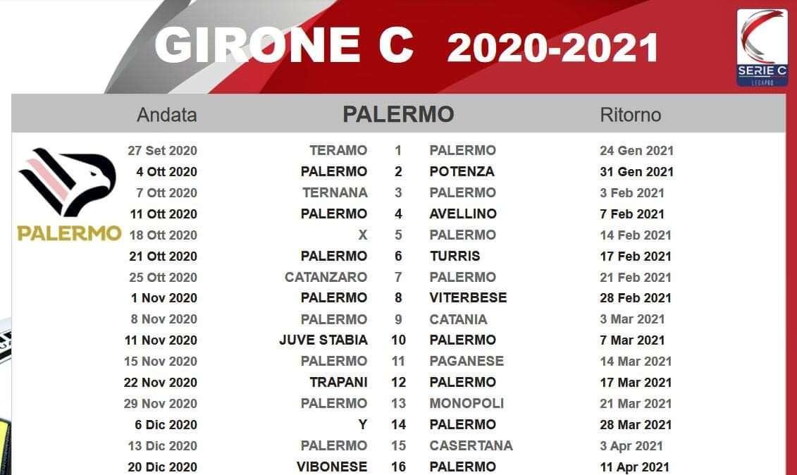 Palermo, il calendario completo 2020/2021