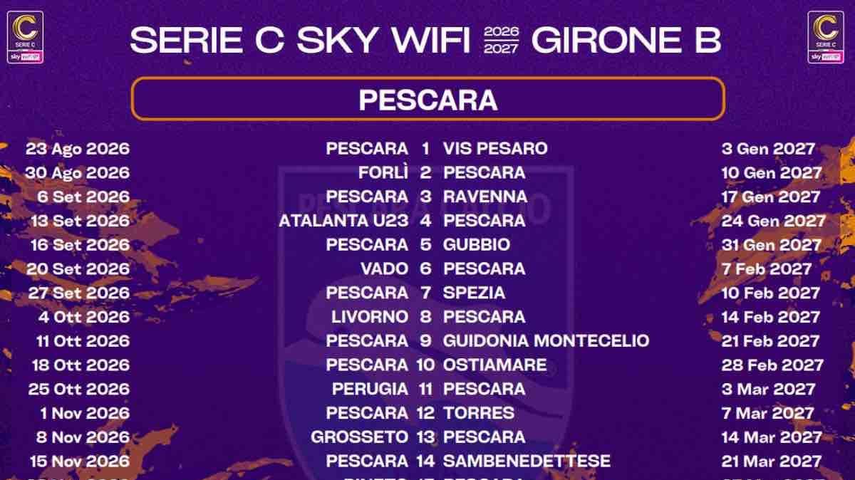 Il calendario ufficiale della prossima stagione dei biancazzurri