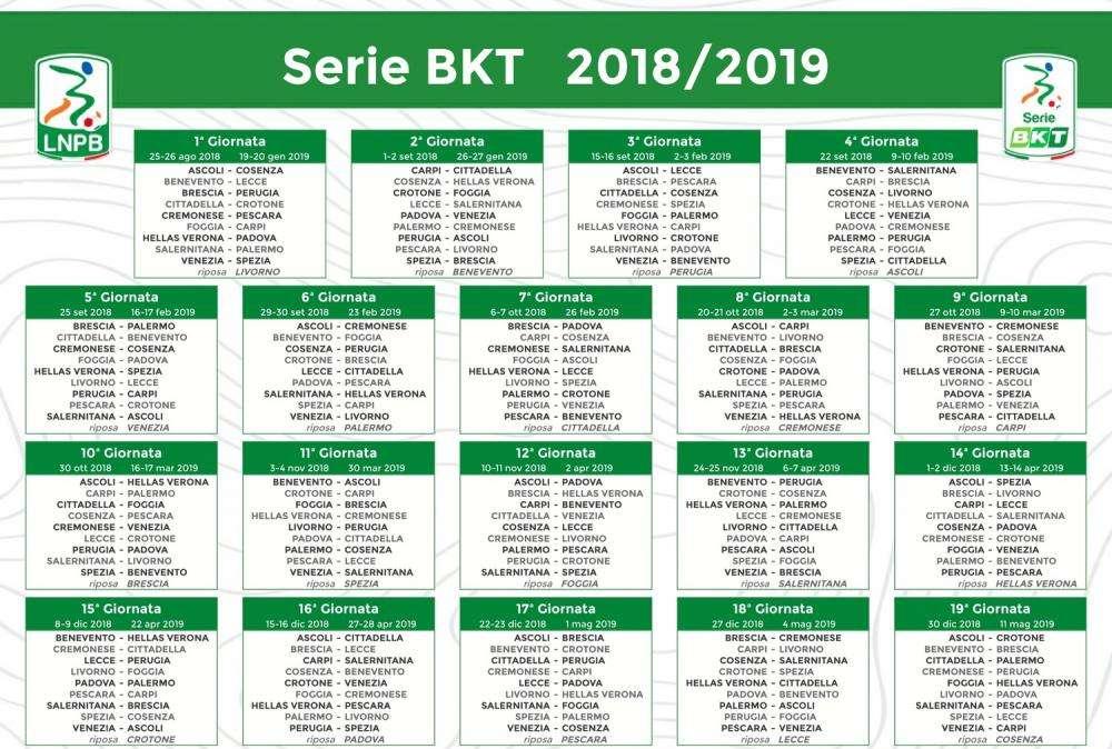 Calendario Serie B: definiti gli orari delle prime tre giornate 