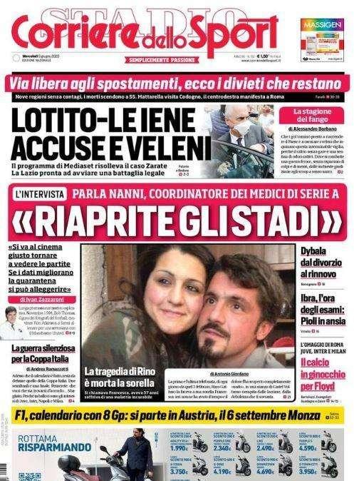Corriere dello Sport: "Riaprite gli stadi"