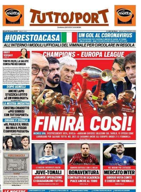 L'apertura di Tuttosport: "Finirà così!"