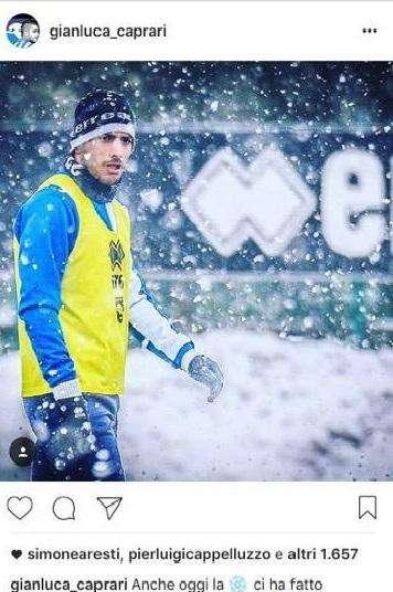 FOTO - Caprari: "Anche oggi le neve ci ha fatto compagnia"