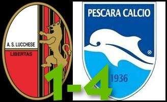 Lucchese - Pescara 1-4: importante vittoria per la squadra di Zeman, con doppietta del rientrante Tunjov