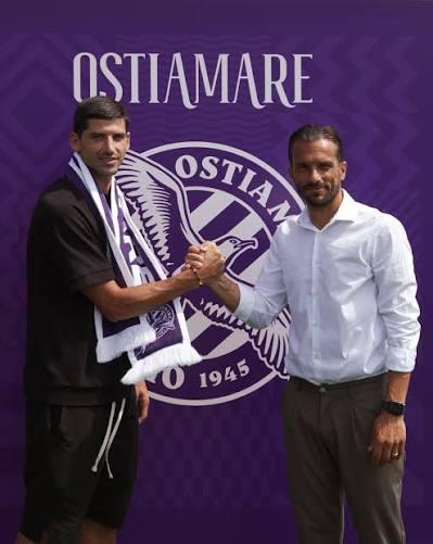 L'ex capitano biancazzurro Brosco all'Ostiamare