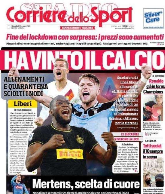 Corriere dello Sport: "Ha vinto il calcio"