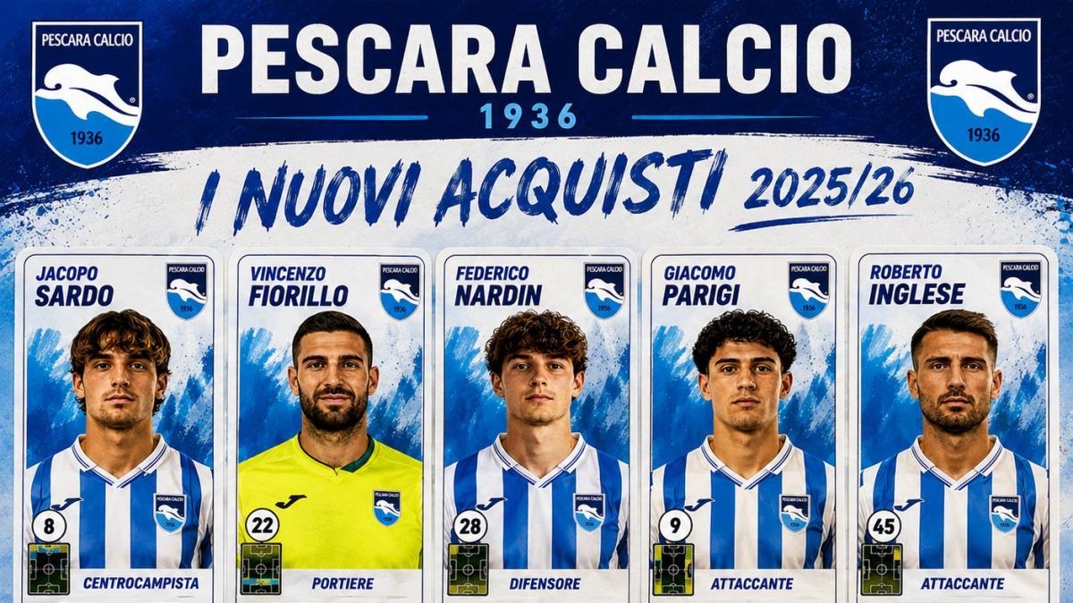 PESCARA, FINALE DI MERCATO COL BOTTO: SARDO E INGLESE COMPLETANO LA RIVOLUZIONE BIANCAZZURRA